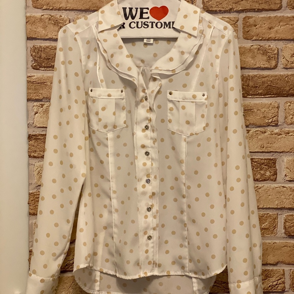 WHBM polka dot blouse